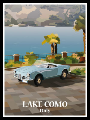 La Dolce Vita Car Lake Como Poster